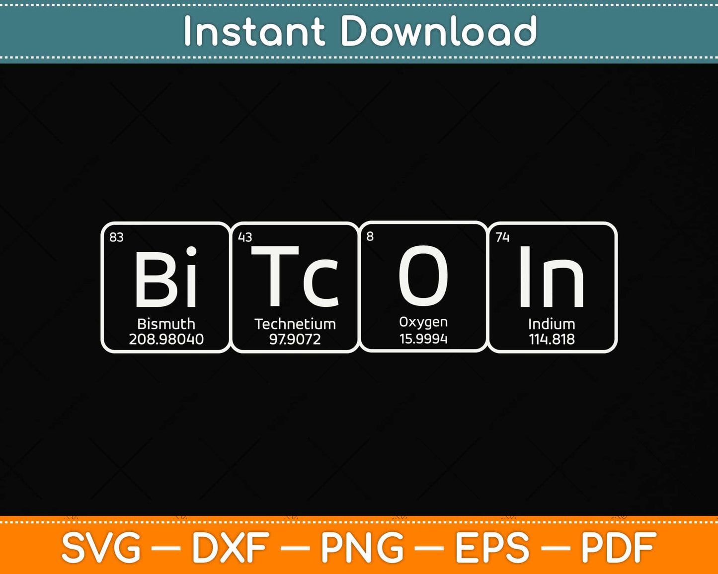 Bitcoin Periodic Table Cryptocurrency Svg Png Dxf Digital Cutting File