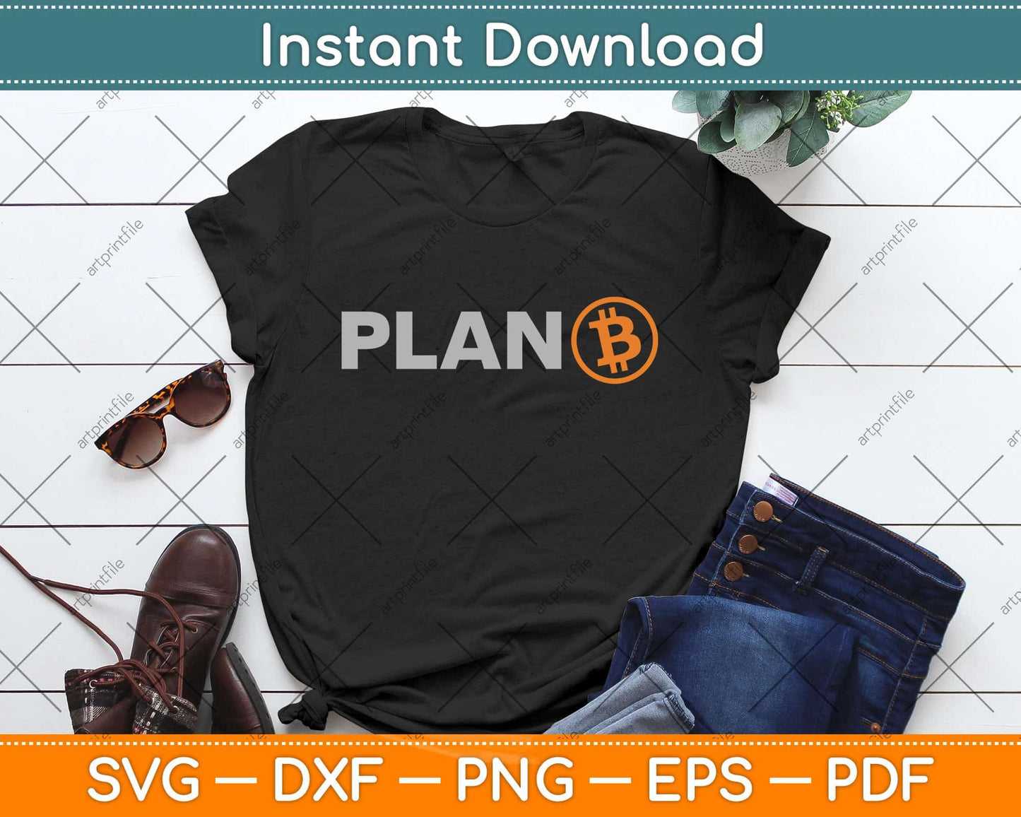 Bitcoin Plan B Crypto HODL BTC Cryptocurrency Bitcoin Svg Png Dxf Digital Cutting File