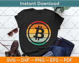 Bitcoin Sunset Retro BTC Crypto Cryptocurrency Svg Png Dxf Digital Cutting File