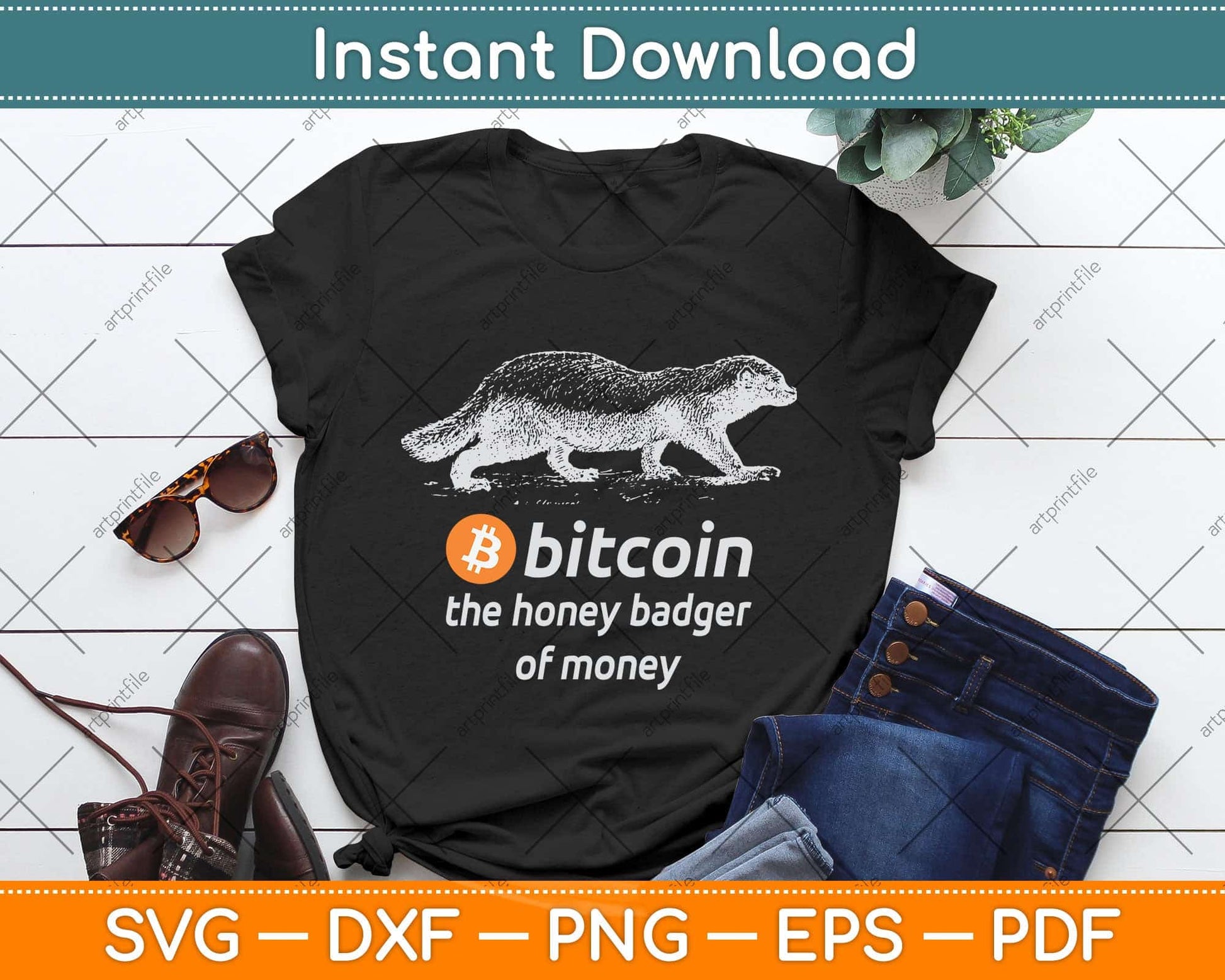 Bitcoin The Honey Badger Of Money - Funny Bitcoin Svg Png Dxf Digital Cutting File