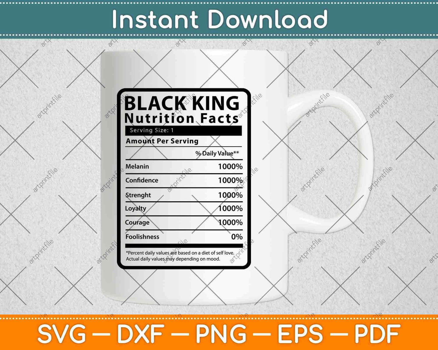 Black King Nutrition Facts Svg Png Dxf Digital Cutting Files