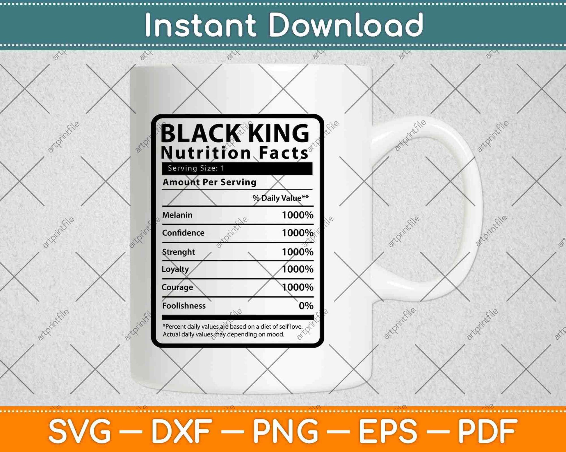 Black King Nutrition Facts Svg Png Dxf Digital Cutting Files