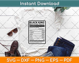 Black King Nutrition Facts Svg Png Dxf Digital Cutting Files
