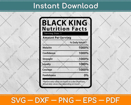 Black King Nutrition Facts Svg Png Dxf Digital Cutting Files