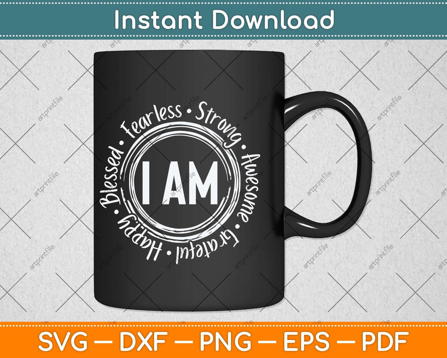 Blessed Fearless Strong Awesome Grateful Happy Svg Png Dxf Digital Cutting File