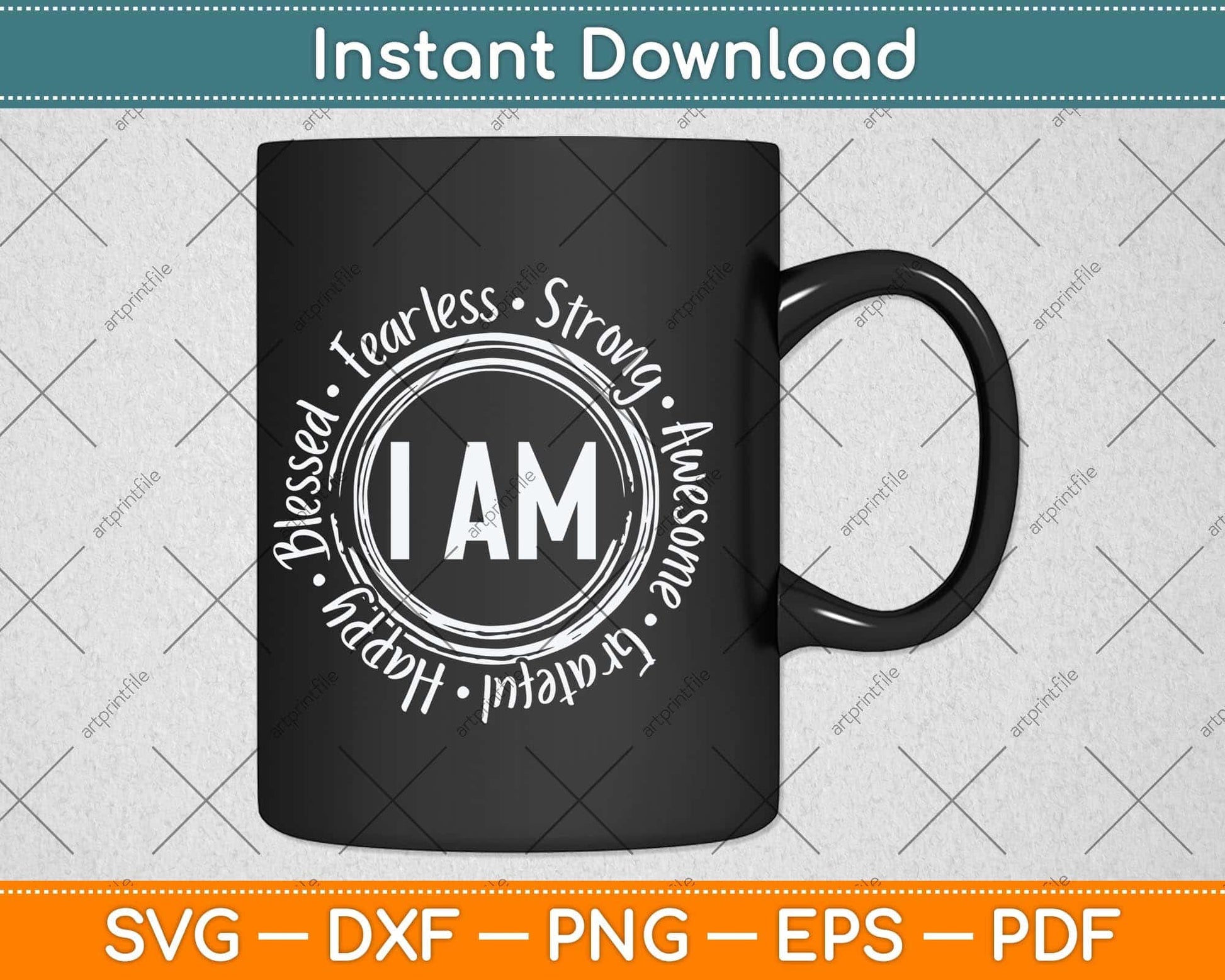 Blessed Fearless Strong Awesome Grateful Happy Svg Png Dxf Digital Cutting File