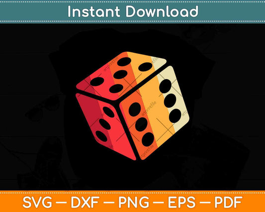 Board Game Dice RPG Geek Nerd Boys Gift Retro Vintage Svg Png Dxf File