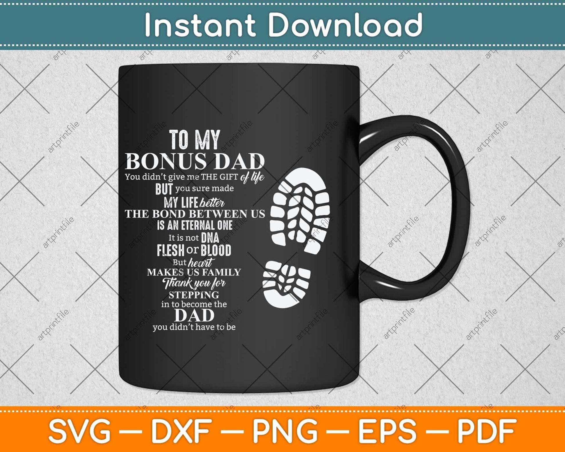 Bonus Dad Fathers Day Gift from Stepdad for Daughter Son Svg Cutting File