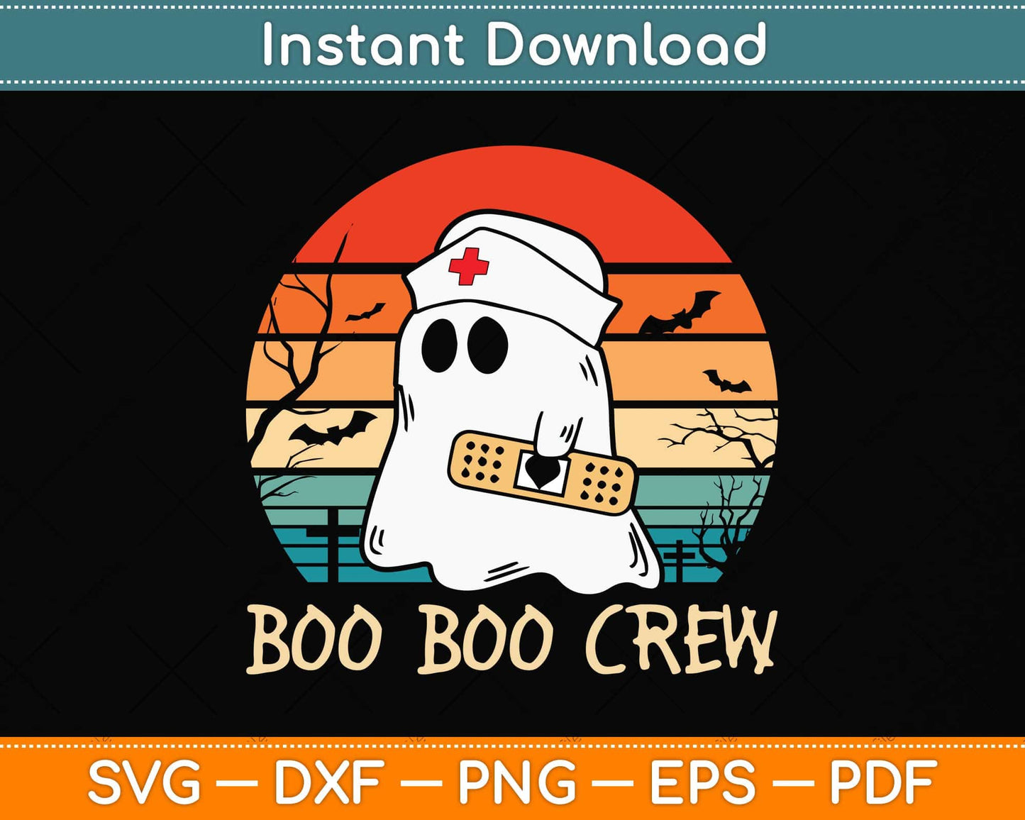 Boo Boo Crew Nurse Halloween Svg Png Dxf Digital Cutting File