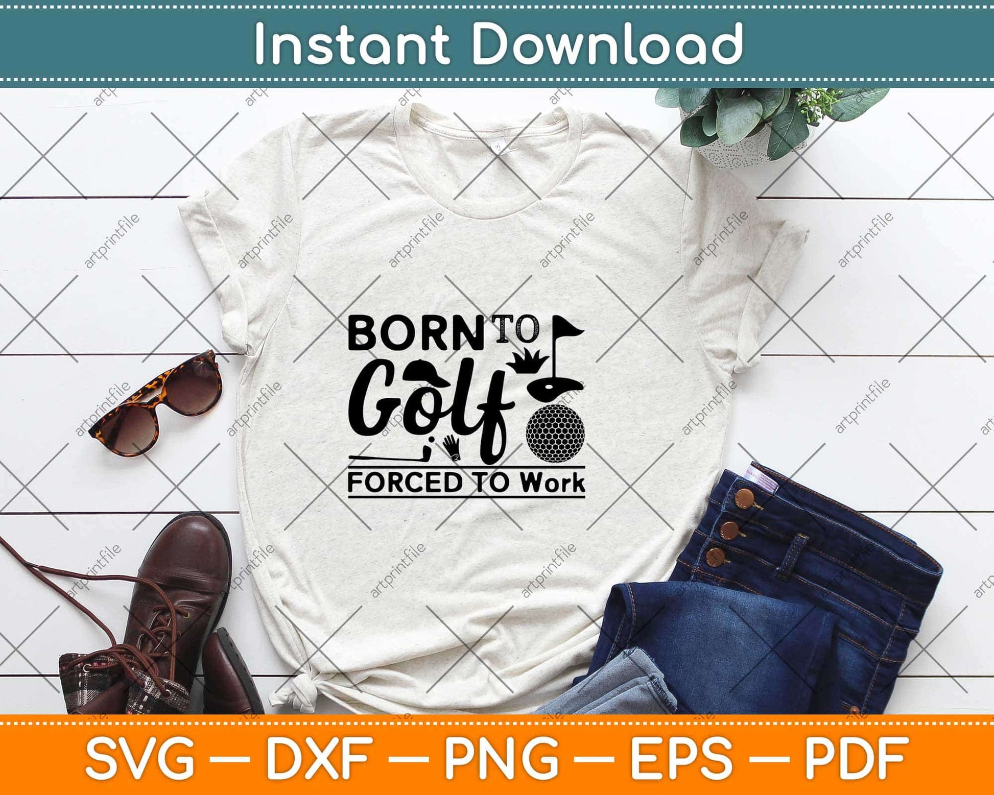 Born To Golf Forced To Work Svg Design Cricut Printable Cutting Files