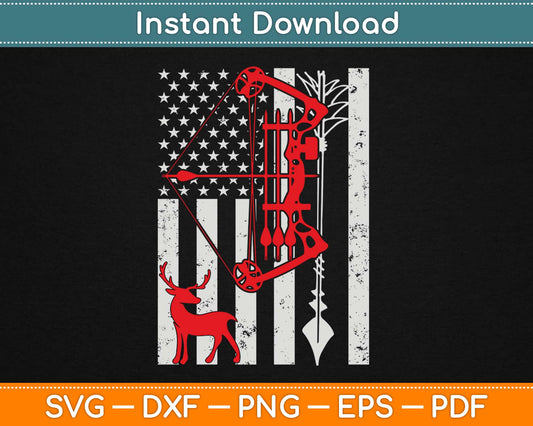 Bow Hunting American Flag Svg Design Cricut Printable Cutting Files