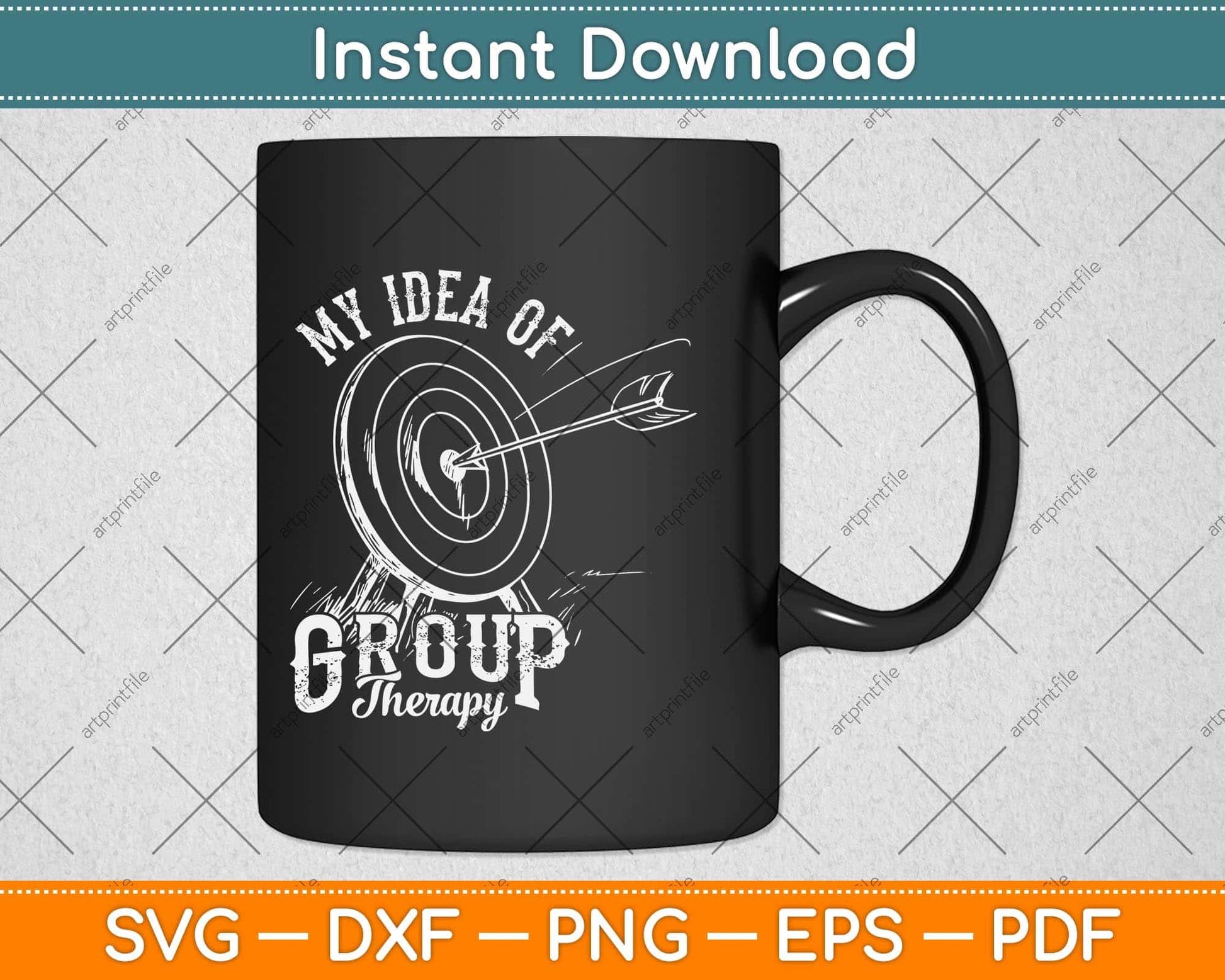 Bowhunter Archery My Idea of Group Therapy Target Arrows Svg Png Dxf Cutting File