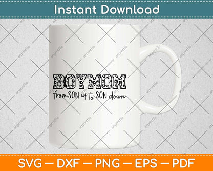 Boy Mom Leopard Mother Of Boys Svg Design Cricut Printable Cutting Files