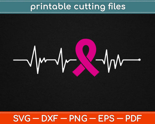 Breast Cancer Heartbeat Svg Design Cricut Printable Cutting Files