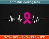 Breast Cancer Heartbeat Svg Design Cricut Printable Cutting Files