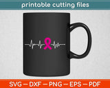 Breast Cancer Heartbeat Svg Design Cricut Printable Cutting Files