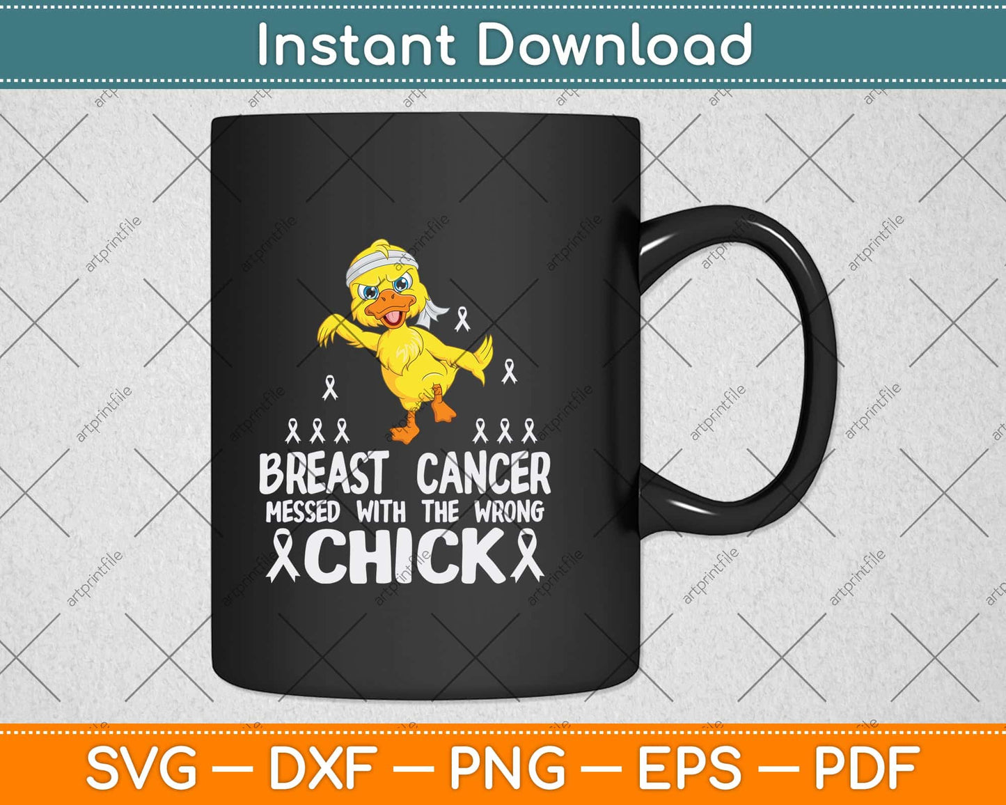 Breast Cancer Messed With The Wrongs Chick Funny Svg Png Dxf Digital Cutting File