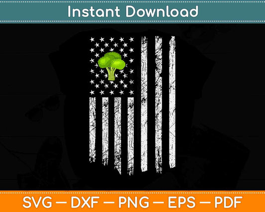 Broccoli Keto Diet Vegan Vegetarian American Flag Vegetables Svg Design File