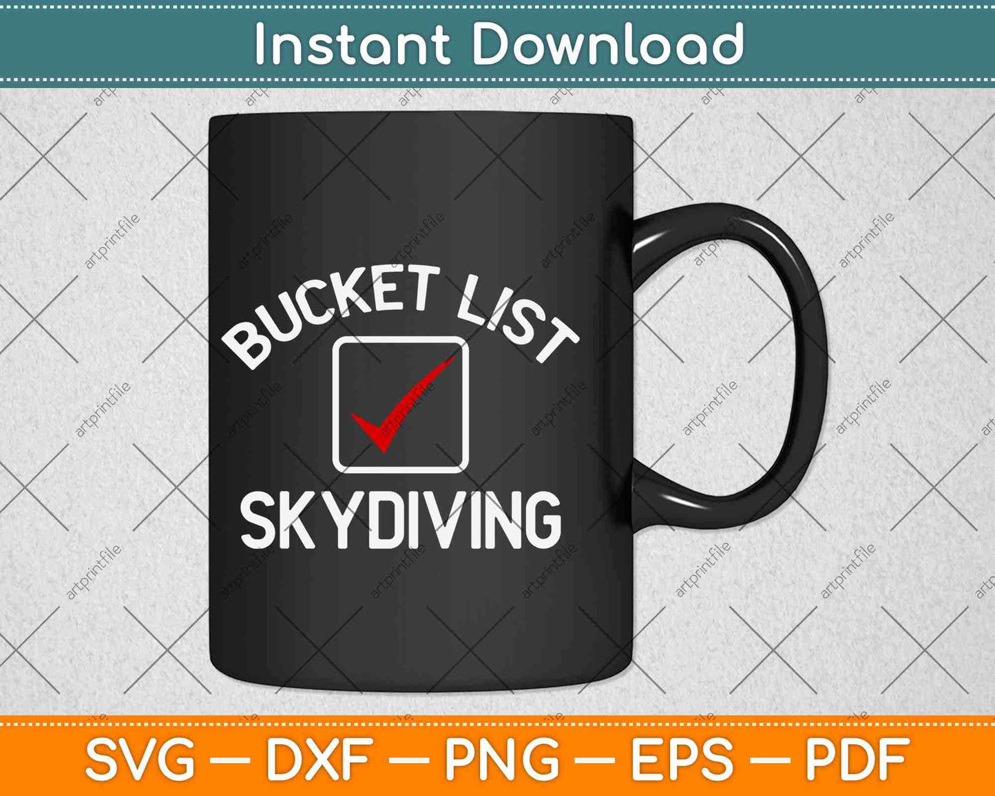 Bucket List Skydiving Svg Design Cricut Printable Cutting Files