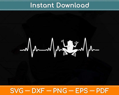 Bullfrog Heartbeat Toad Animal Lover Svg Png Dxf Digital Cutting File