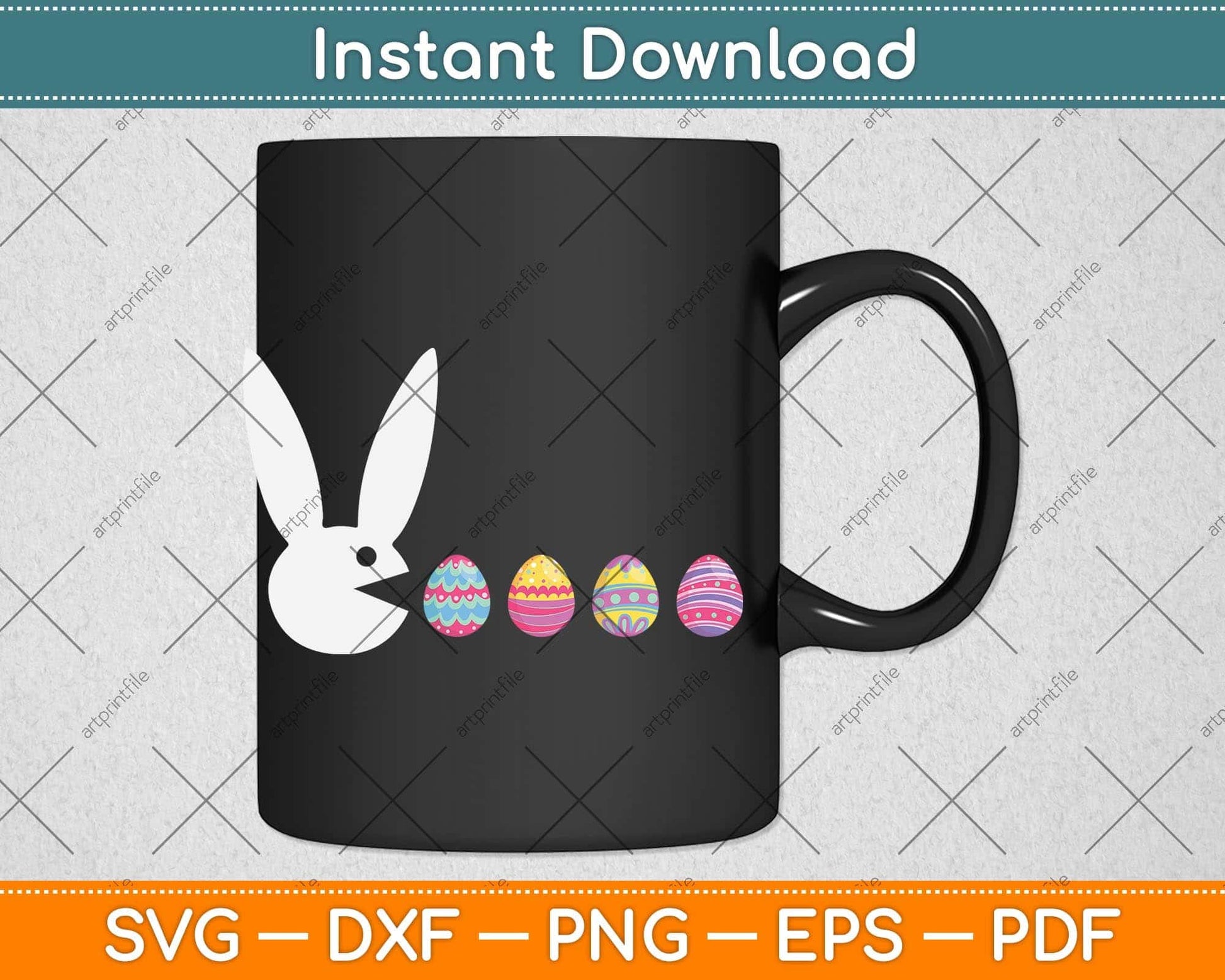 Bunny Happy Easter Egg Hunting Svg Png Dxf Digital Cutting File