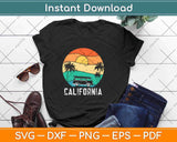 California Retro Surf Vintage Van Surfer Surfing Svg Png Dxf Digital Cutting File