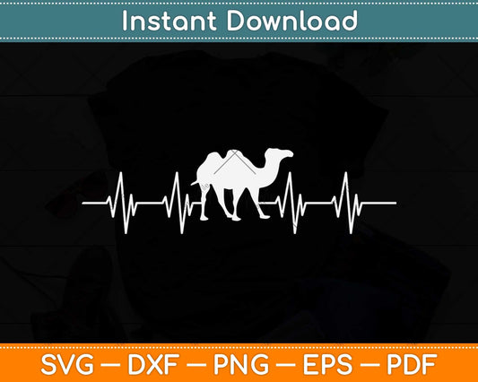 Camel Heartbeat Calf Animal Lover Svg Png Dxf Digital Cutting File