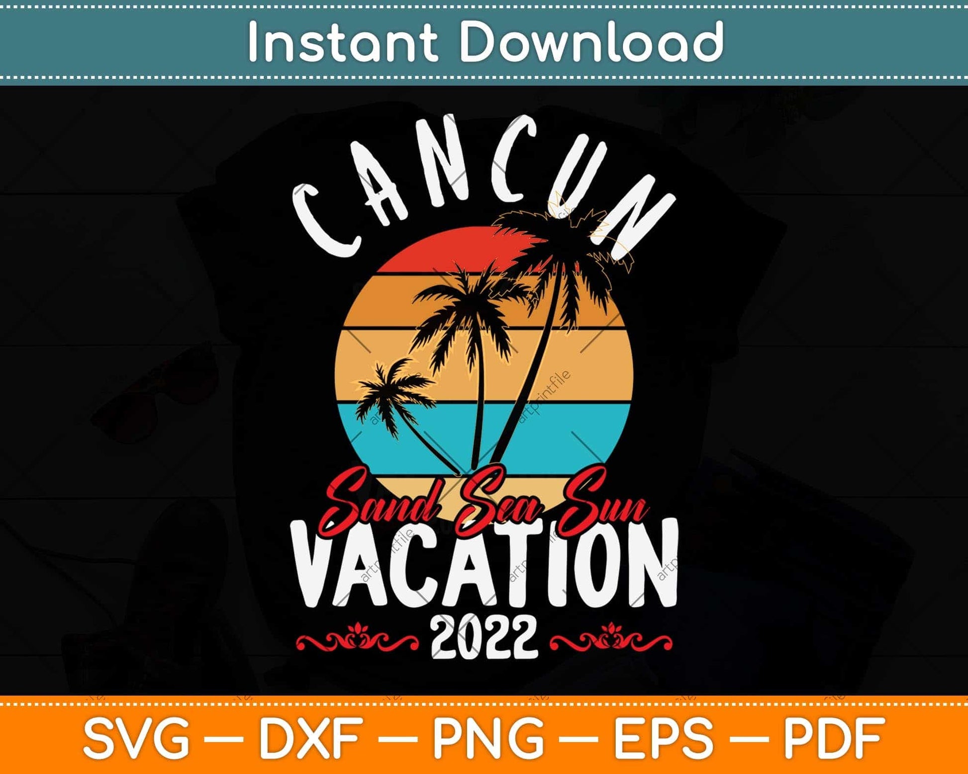Cancun Mexico Vacation 2022 Matching Family Group Svg Png Dxf Digital Cutting File