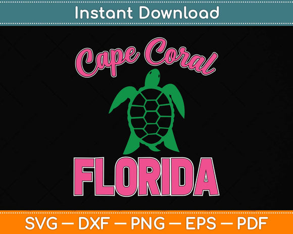 Cape Coral Florida Vacation Beach Family Group Turtle Svg Png Dxf Digital Cutting File