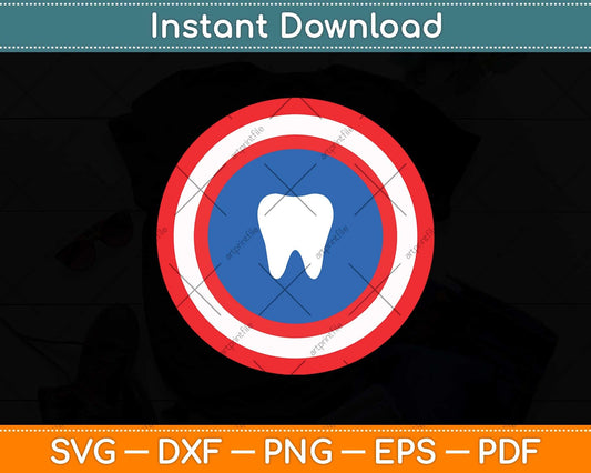 Captain Tooth Funny Dentistry Dentist Svg Png Dxf Digital Cutting File