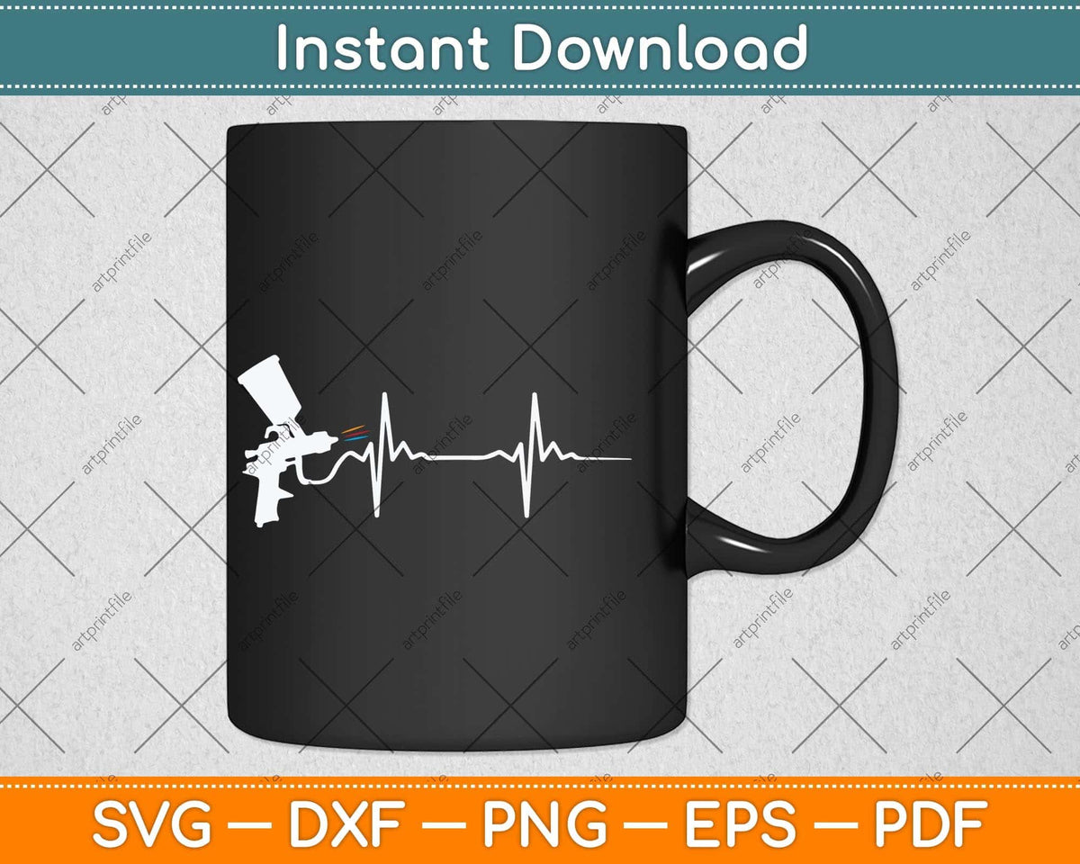 Car Painter Heartbeat Father's Day Svg Png Dxf Digital Cutting File