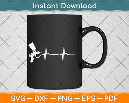 Car Painter Heartbeat Father's Day Svg Png Dxf Digital Cutting File