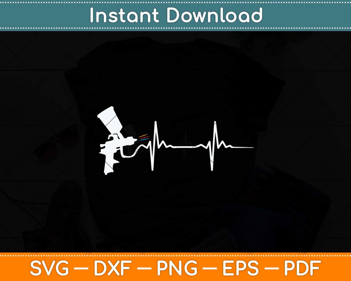 Car Painter Heartbeat Father's Day Svg Png Dxf Digital Cutting File