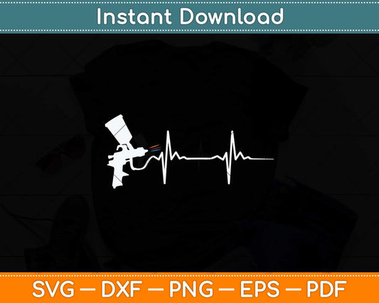 Car Painter Heartbeat Father's Day Svg Png Dxf Digital Cutting File