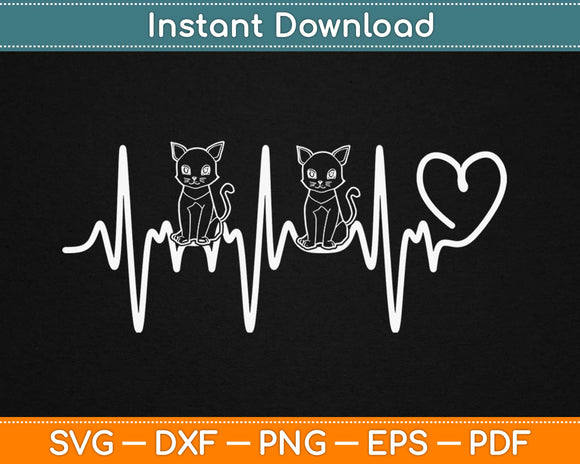 Cat Heartbeat Svg Design Cricut Printable Cutting Files