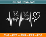 Cat Heartbeat Svg Design Cricut Printable Cutting Files