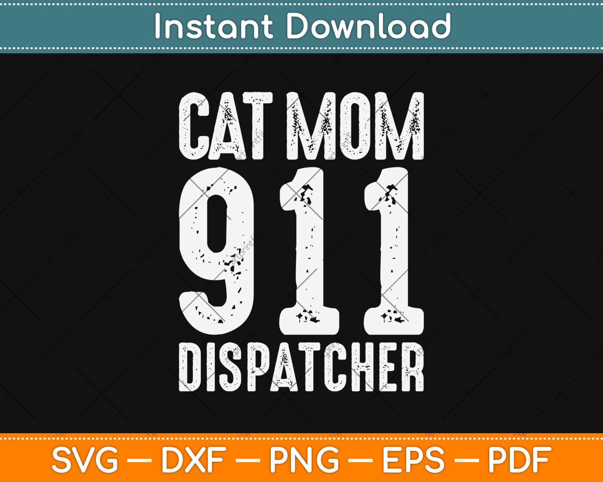 Cat Mom 911 Dispatcher Cat Owner Emergency Service Operator Svg Design ...
