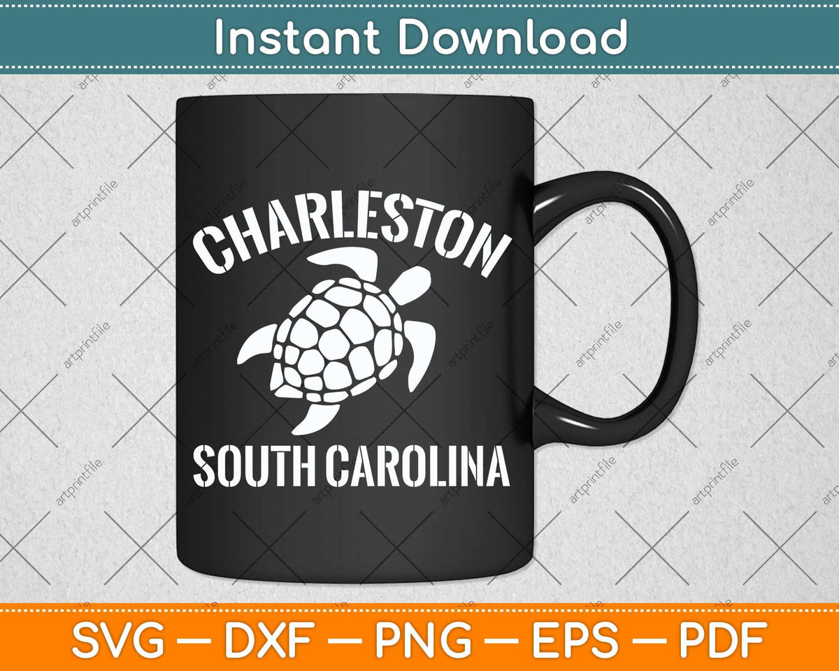 Charleston SC Beach Tribal Turtle Svg Png Dxf Digital Cutting File