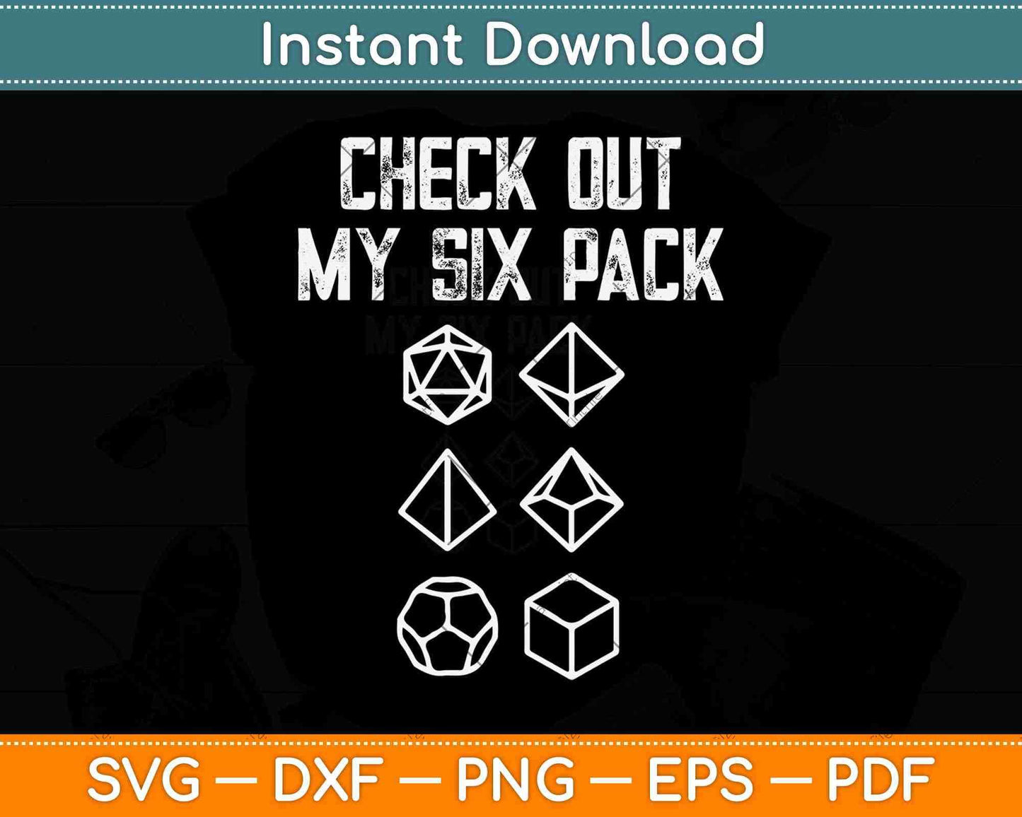 Check Out My Six Pack D20 Dice Dragons RPG Gamer DM Svg Png Dxf File