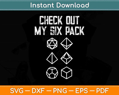 Check Out My Six Pack D20 Dice Dragons RPG Gamer DM Svg Png Dxf File