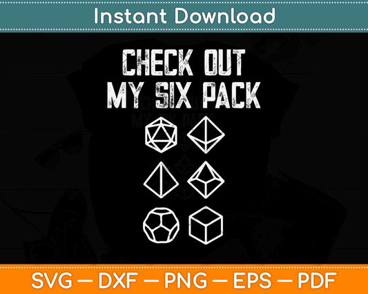 Check Out My Six Pack D20 Dice Dragons RPG Gamer DM Svg Png Dxf File