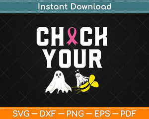 Check Your Boo Bees Funny Breast Cancer Halloween Svg Design Cricut Cutting Files