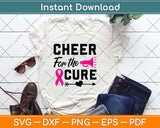 Cheer For A Cure Breast Cancer Awareness Svg Png Dxf Digital Cutting File