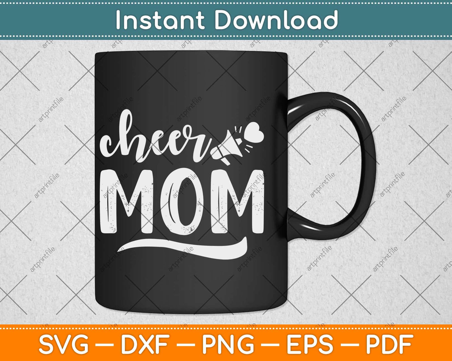 Cheer Mom Megaphone With Heart Accent Svg Png Dxf Digital Cutting File