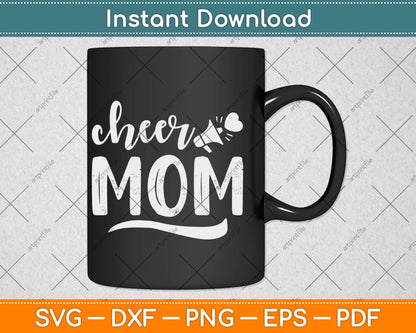 Cheer Mom Megaphone With Heart Accent Svg Png Dxf Digital Cutting File