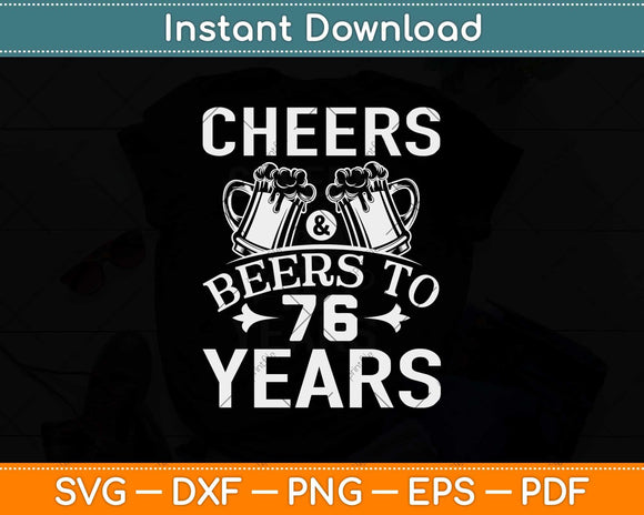 Cheers & Beers to 40 Years 40th Birthday Present Gift Svg Design