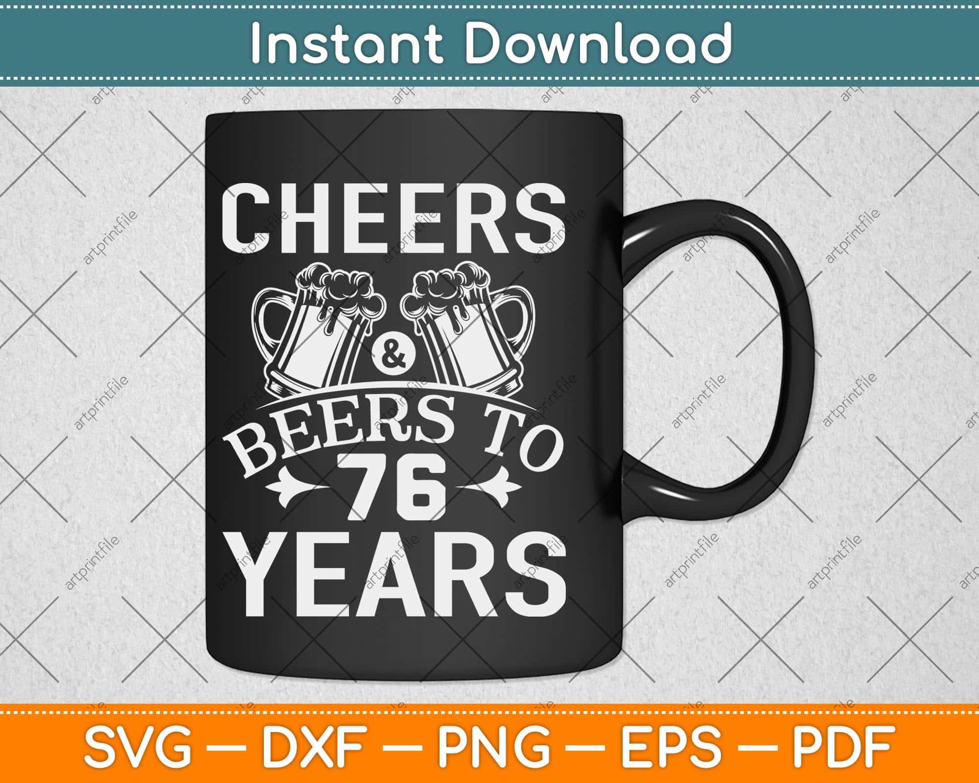 Cheers & Beers to 40 Years 40th Birthday Present Gift Svg Design