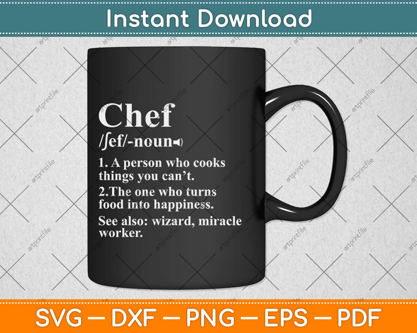 Chef Definition Funny Line Cook Svg Design Cricut Printable Cutting Files