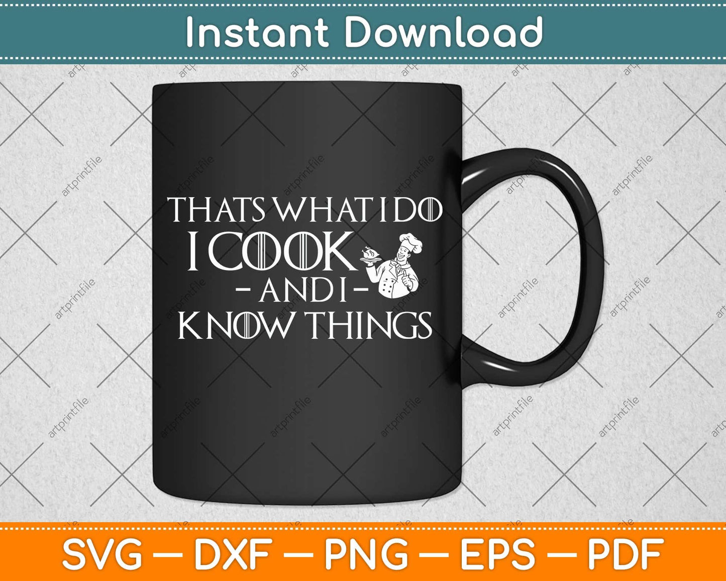 Chef Geek Food Funny I Cook And I Know Things Svg Png Dxf Digital Cutting File