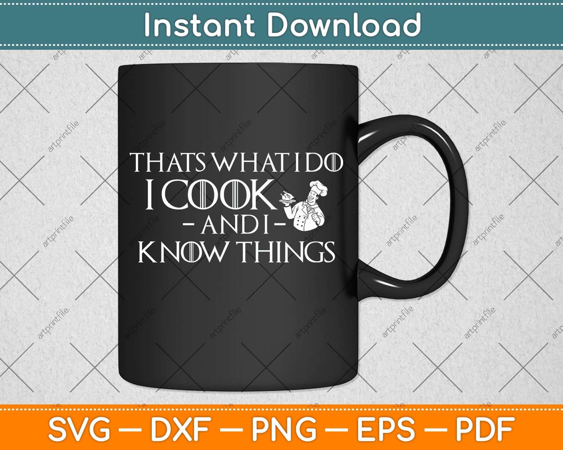 Chef Geek Food Funny I Cook And I Know Things Svg Png Dxf Digital Cutting File